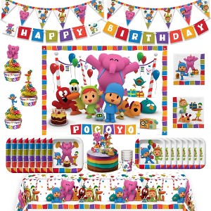 Treasures Gifted Pocoyo Party Supplies - Ultimate Set for 24 Guests - Cake Topper, Tablecloth, Banner, Balloons, Photo Backdrop, Tableware - 1 of 4