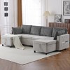 Whisen 113.4" Sectional Sofa, Pull-out Sofa Bed, Versatile Couch with Large Storage Space, Two Cup Holders - 4 of 4