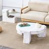Modern Coffee Tables Set of 2, Coffee Table with Detachable Nightstand, Accent Center Table with Glass Top Side Table for Bedroom Office - 3 of 4