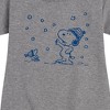 - Peanuts - Snow Snoopy And Woodstock Graphic Short Sleeve Fleece Dress - 2 of 4