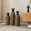 Aukfa 3-Piece Decorative Floor Vase Set with Metal Stands – Beige and Black Artificial Vine PVC Vases - 2 of 4