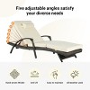 Foldable Wicker Outdoor Patio Chaise Lounge Set Of 2,Outdoor Reclining Lounge Chair Recliner Up To 150° With Cushion And Armrest -Maison Boucle - 3 of 4