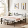 VECELO Twin/Full/Queen Size Bed Frame with Headboard, Platform Bed with Large Under Bed Storage, Heavy Duty Slats, Metal Black - 2 of 4