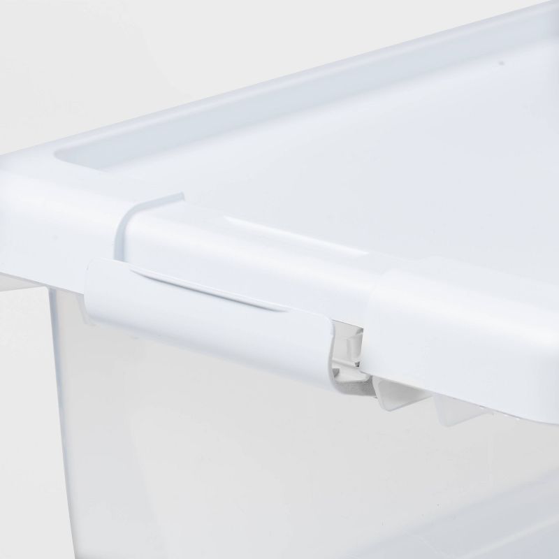 2pk S Latching Clear Storage Bins with White Lid - Brightroom&#8482;, 4 of 5
