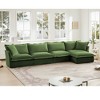 Oversized 156.6" Chenille Slipcovered L-Shaped Modular Sectional Sofa with French Edges and Removable Covers, 5-Piece Free combination - 3 of 4