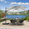 PURPLE LEAF Cantilever Umbrella Round Outdoor Patio Umbrella Aluminum Umbrella with 360°Rotation Adjustable Umbrella With Base - 3 of 4