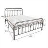 FURNIinspire Beds Vintage Metal Queen Bed Frame Platform Bed with Headboard Footboard , No Box Spring Needed, Silver, 83.54"*60.2"*43.5" - 3 of 4