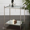 Uttermost Gannon Silver Leaf End Table with Glass & Mirror Shelves - 2 of 3
