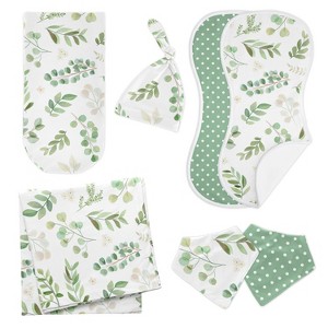 Sweet Jojo Designs Boy, Girl, Unisex/Gender Neutral Newborn Baby Layette Gift Set Botanical Green and White 7pc - 1 of 4