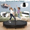 Zevemomo 36"x56" Indoor Trampoline for Kids, Foldable Trampoline with Adjustable Handle, Double Trampoline for Boy and Girl, Kids Small Trampoline - 2 of 4