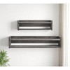 HomeRoots Set Of Two Gray Wood Wall Mounted Floating Shelves - 2 of 4