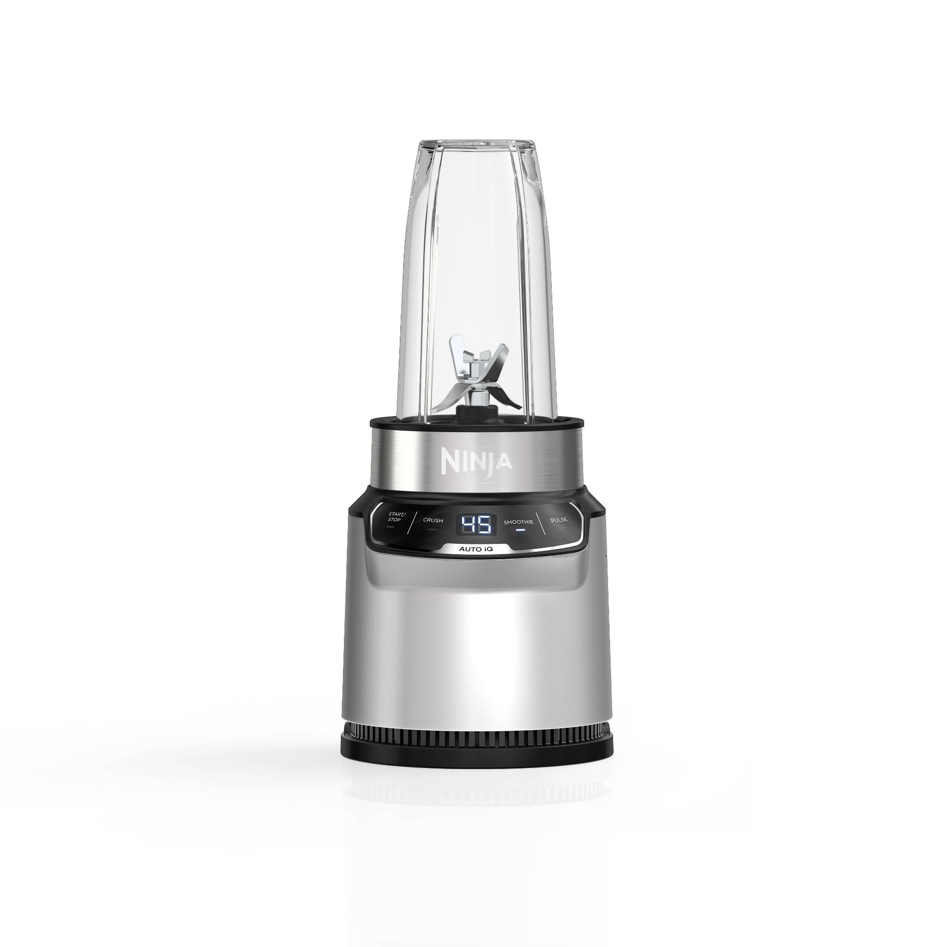 Ninja Nutri-Blender Pro with Auto-iQ - BN401: 1100W Personal Smoothie Blender, Stainless Steel, 2 Cups, Dishwasher Safe