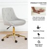 Lyngins Ergonomic Office Chair with Gold-Plated Five-Claw Chair Legs, Modern Teddy Fabric Home Office Desk Chairs, Adjustable Height Computer Chair - 2 of 4