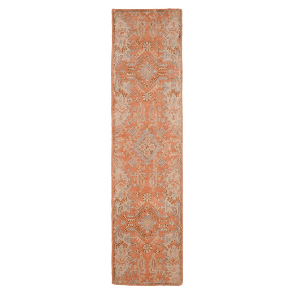 2'3inx11' Runner Terracotta Medallion Tufted - Safavieh