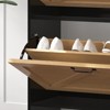 CuisinSmart Farmhouse Shoe Storage Cabinet with Metal Legs, Narrow Hidden Shoe Rack with 2 Flip Drawers, Shoe Organizer for Entryway, Black +Wood - 4 of 4