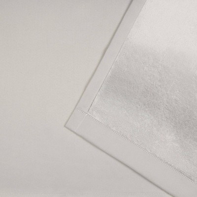 Cloud Grey and White Room Darkening Blackout Sheer Curtain Panels, 52" x 96", Set of 2