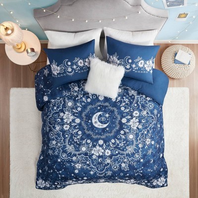 Zuri Celestial Duvet Cover Set Navy - Intelligent Design