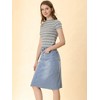 INSPIRE CHIC Women's Casual High Waist Back Slit Short Denim Skirts - 4 of 4