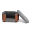 SEVOBAL Pet Beds Scandinavian Style Elevated Dog Sofa with Solid Wood Legs and Walnut Bent Wood Back for Bedroom, Gray, 21.2"*17"*8.7" - 2 of 4