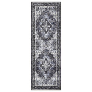 Indoor Vintage Floral Medallion Non Slip Living Room Rugs, Washable Soft Ultra Thin Bedroom Dining Room Carpet for Home Office - 1 of 4
