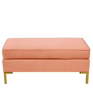 Pillowtop Bench with Y Legs Velvet Papaya - Skyline Furniture, Velvet Orange