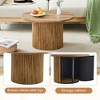 DOMETOUR Modern 27.5 Round MDF Coffee Table with Cylindrical Legs, Aesthetic and Practical Home Centerpiece - 3 of 4