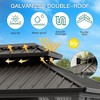 10x12 FT Gazebo Hardtop Double Roof Canopy Garden Tent with Netting and Curtains - 3 of 4