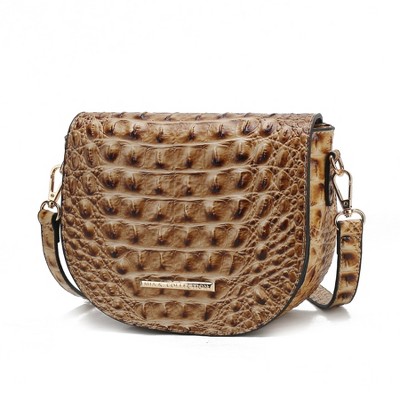 MKF Collection Amalia Crossbody Bag Croc-Embossed Vegan Leather Shoulder Bag Handbag by Mia K