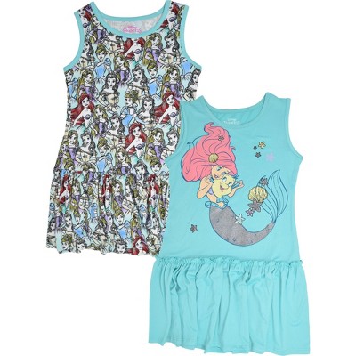 Disney The Little Mermaid Princess Ariel 2 Pack Fashion Sleeveless Dresses Multicolor 