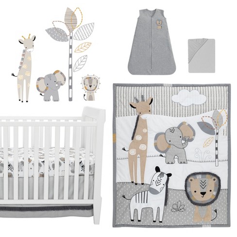 Lambs & Ivy Jungle Friends - Lámpara infantil de jirafa blanca y gris con  pantalla y bombilla