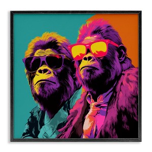 Stupell Industries Pop Style Gorilla Duo Framed Giclee Art - 1 of 4