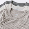 Baby 3pk Long Sleeve Side-Snap Bodysuit - Cloud Island™ Gray - 3 of 4