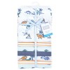 Little Treasure Hudson Baby Cotton Poly Flannel Receiving Blankets Multipack, Blue Pastel Dino, 30x30 inches - image 2 of 4