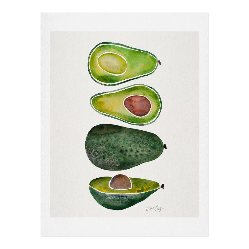 Cat Coquillette Avocado Slices Wall Art Print Green - society6, 1 of 4