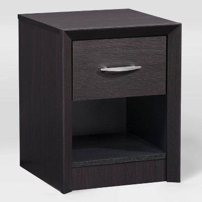 Mid-Century Modern Newport Black 24" Nightstand with Storage Drawer