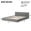 Wood Frame Bed with Faux Leather Upholstered Headboard, Modern Minimalist Low Profile Platform Bed for Bedroom-Baofuwish - 4 of 4