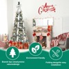 7FT Flocked Pop-Up Christmas Tree with 200 Warm White UL Lights,Pre-Decorated with Ornaments, Snowflakes, Ribbons & Large Bow,Easy Assembly - 3 of 4