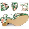 Perphy Women's Floral Platform Slingback Chunky High Heels Sandals - 3 of 3