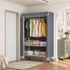 VIPEK Rolling garment rack with wheels, Heavy Duty Covered Clothes Rack with Basket, White Clothing Rack with Cover - 2 of 4