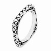 Black Bow Jewelry 2.25mm Stackable Antiqued Sterling Silver Square Snake Skin Band - 3 of 4