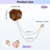 Unique Bargains Cloth Flower Lapel Pin with Gold Badge Tassel Chain for Men Wedding 1.57 inch 2 Pcs - 3 of 4