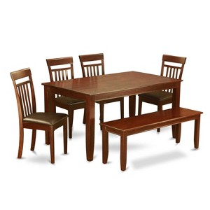 Coastal Craftsman Dining Set - Table & 4 Chairs with Bench - Elegant Kitchen Table Set - 1 of 4