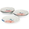 Gibson 8 Inch Fine Ceramic 6 Piece Floral Decorated Dessert Plate Set - 2 of 4