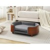 Lirago 30.7" W x 20.08" D x 9.85" H Elevated Dog Bed Pet Sofa Solid Wood Legs Dark Gray Velvet with Removable Bolster Washable Mid Size - 2 of 4