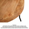 Royal Hampton Coffee Table Handcrafted Mango Wood Round Top Black Metal Angled Legs, 32 Inch - - 4 of 4