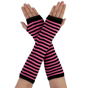 INSPIRE CHIC Winter Warmers Fingerless Thumbhole Knitted Party Costume Gloves - 1 of 4