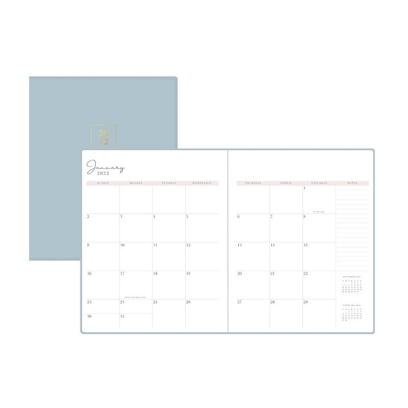2022 Planner 8&#34; x 10&#34; Weekly/Monthly Bookbound Faux Leather Solid Blue - Rachel Parcell by Blue Sky, 5 of 12