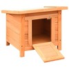Munora 19.7" Solid Wood Cat House - Outdoor Shelter with Waterproof Roof & Ramp for Cats (Brown/Green) - 4 of 4