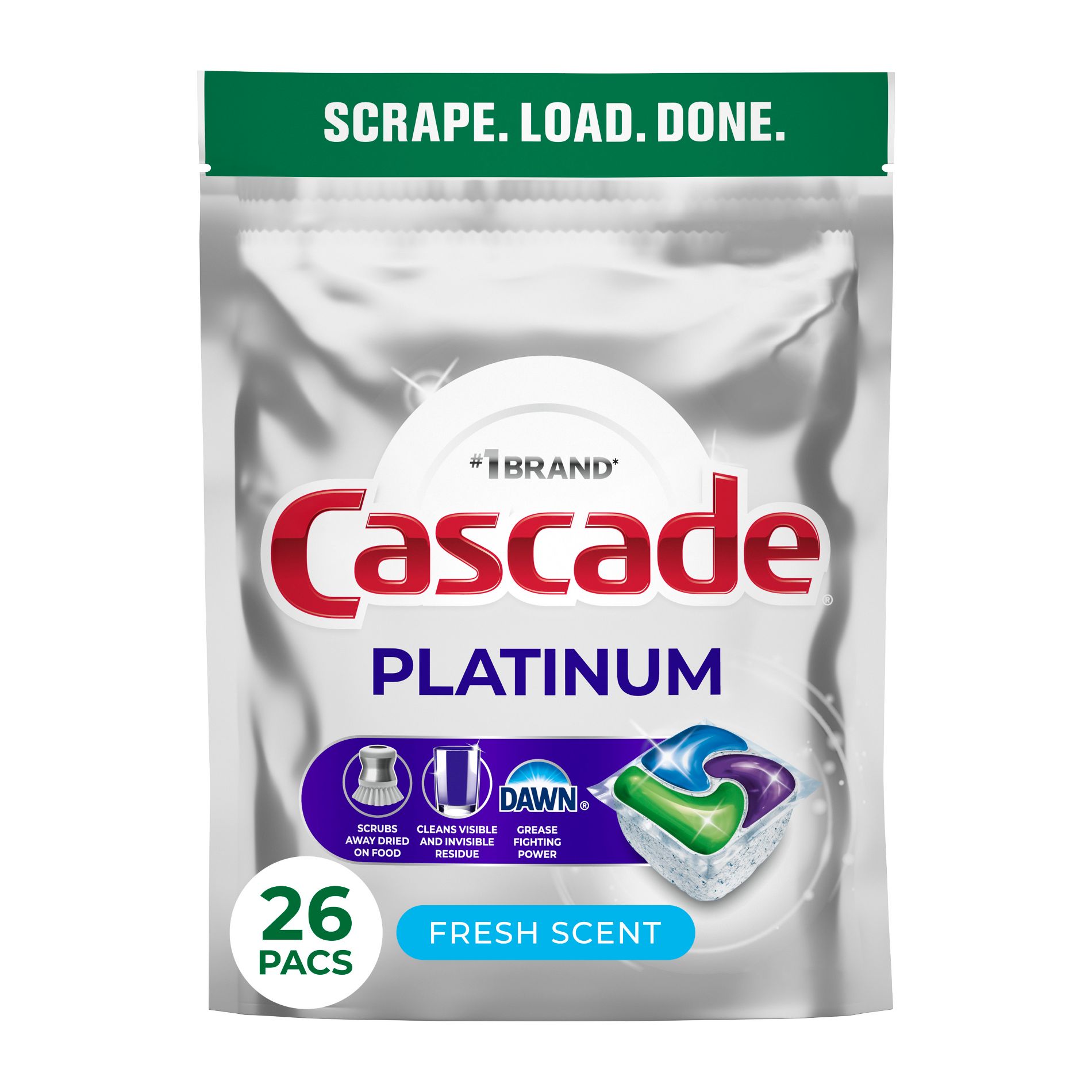 Cascade Platinum Pods Dishwasher Detergent - Fresh - 26ct