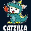 Men's Design By Humans Catzilla Halloween Costume Dragon Monster Kitten Cats Lover By lenxeemyeu T-Shirt - 2 of 4